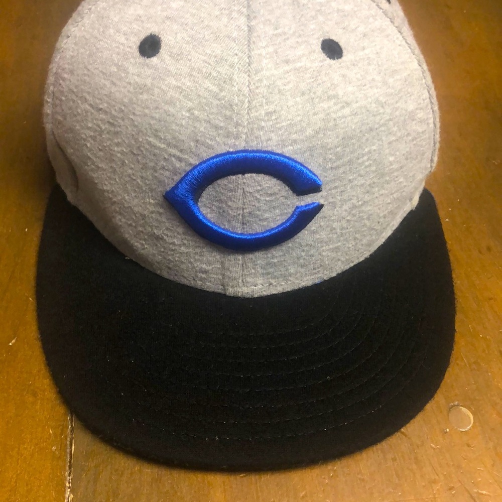 Gray ,black and dark blue baseball cap